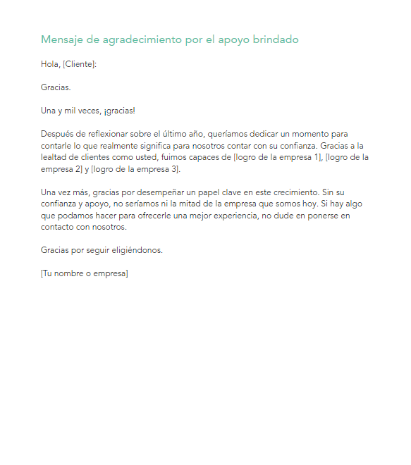 Plantillas Gratuitas De Mensajes De Agradecimiento Para Tus Clientes 4282